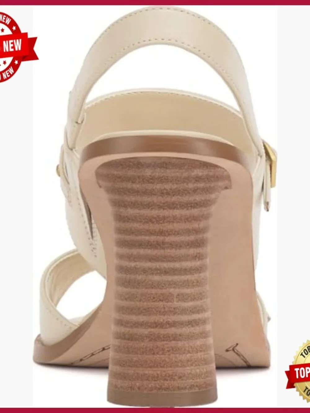 Leather Heeled Sandals 3.5 Inch Stacked Heel Slingback Platform